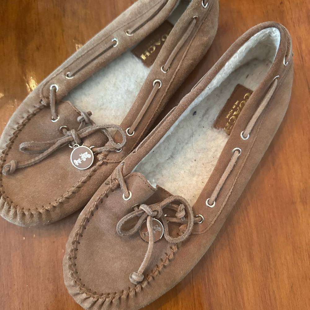 Coach Tan Suede Moccasins